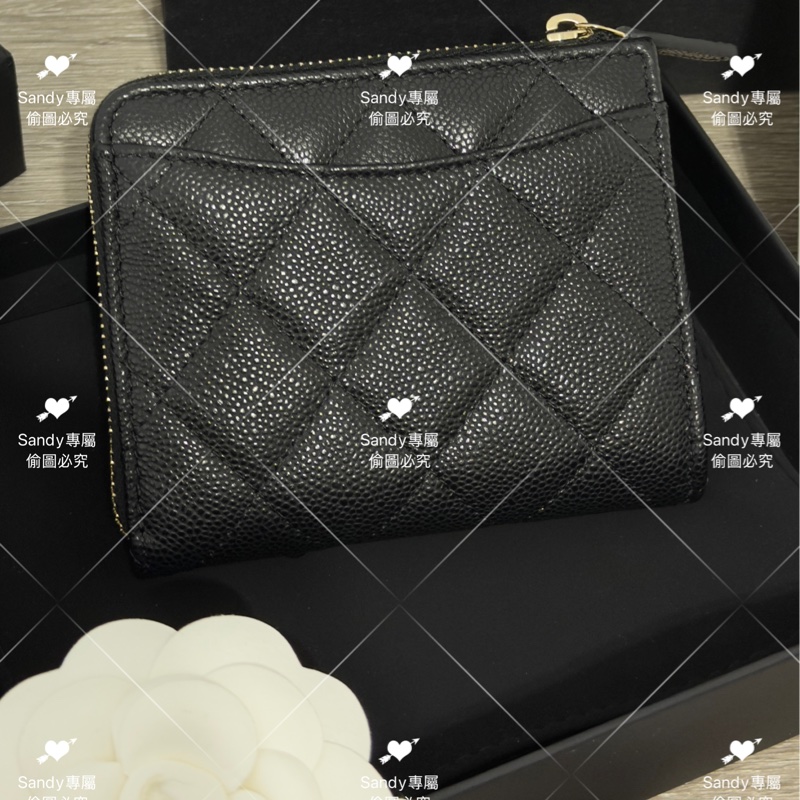 🖤CF爆款L型短夾 黑金荔枝 全新全配芯片款🖤-46