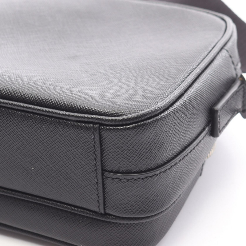 PRADA 男士肩斜背包 2VH170 Saffiano 皮革 黑色 二手-6