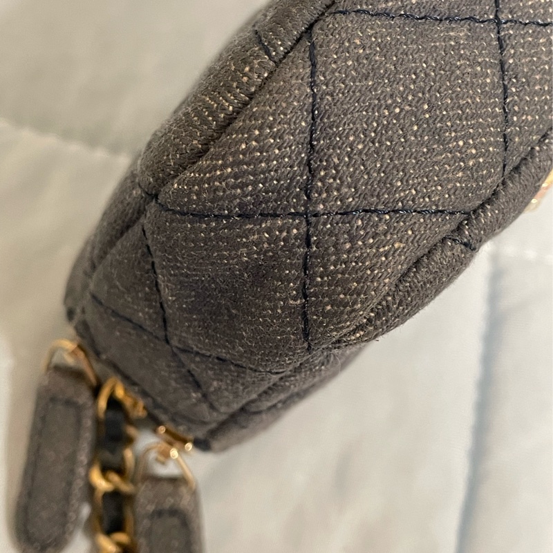 Chanel香奈兒2.55復古徽章牛仔牛皮金鏈包 手機包 長夾 皮夾-8