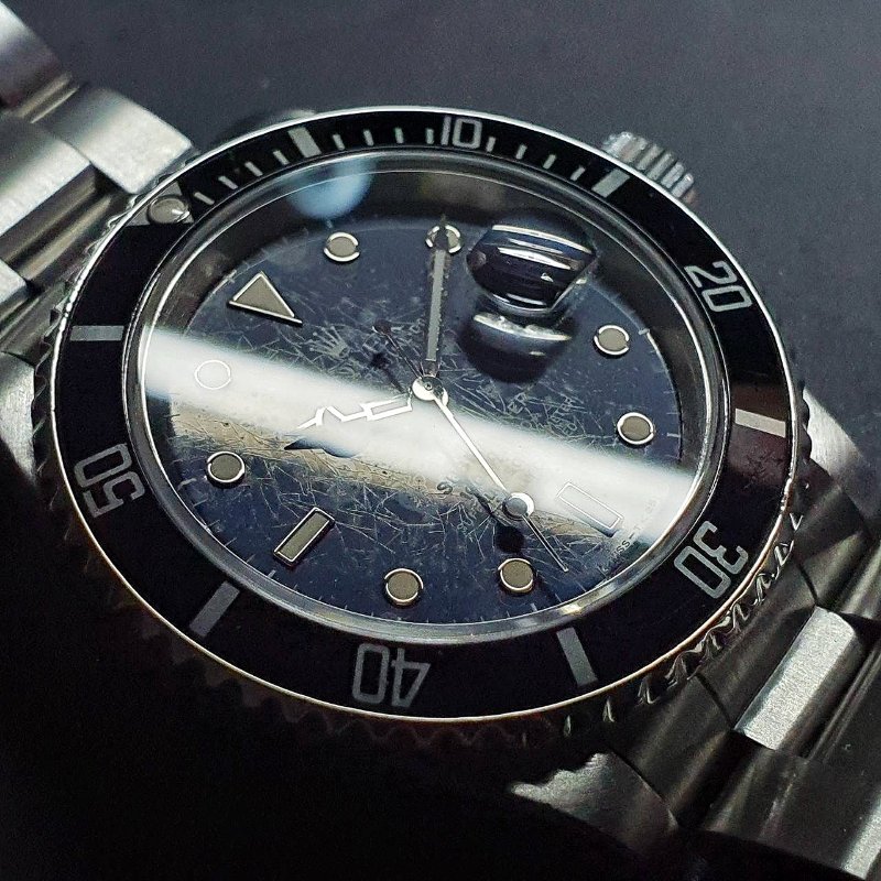 【大眾名錶】ROLEX勞力士 16610 Submariner 經典收藏品 鋁圈黑水鬼T25面盤 自然龜裂 珍珠網狀面盤 大眾名錶B1283-8