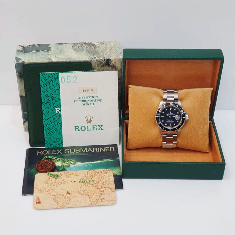 【大眾名錶】ROLEX勞力士 16610 Submariner 經典收藏品 鋁圈黑水鬼T25面盤 自然龜裂 珍珠網狀面盤 大眾名錶B1283-9