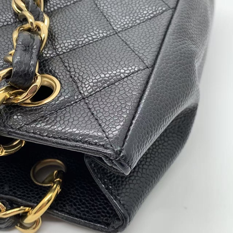 二手Chanel香奈兒pst黑金購物袋，鐳射11開，邊角輕微磨損，成色如圖-15