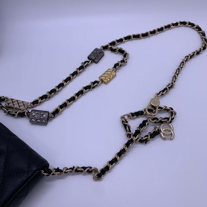 Chanel香奈兒21K鏈條斜挎小包-9