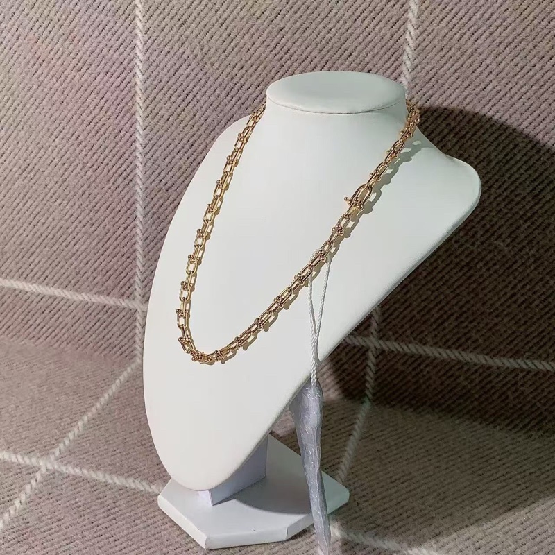 Tiffany 蒂芙尼 HardWear小號鏈環項鍊18k玫瑰金 鏈長45cm-2