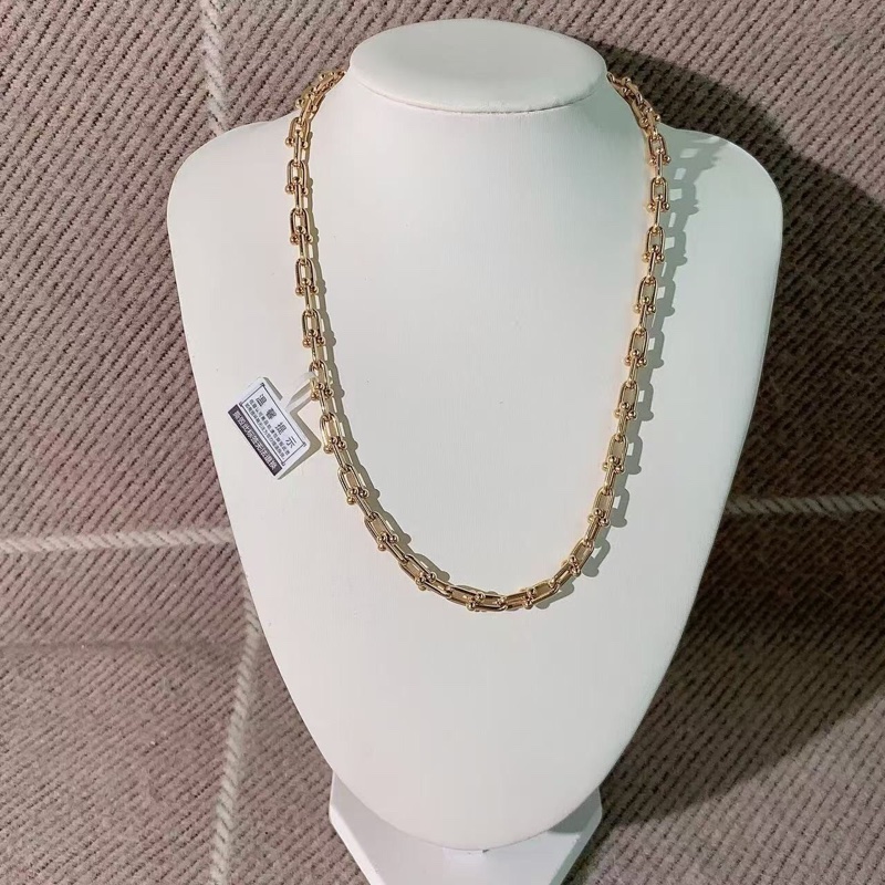Tiffany 蒂芙尼 HardWear小號鏈環項鍊18k玫瑰金 鏈長45cm-5