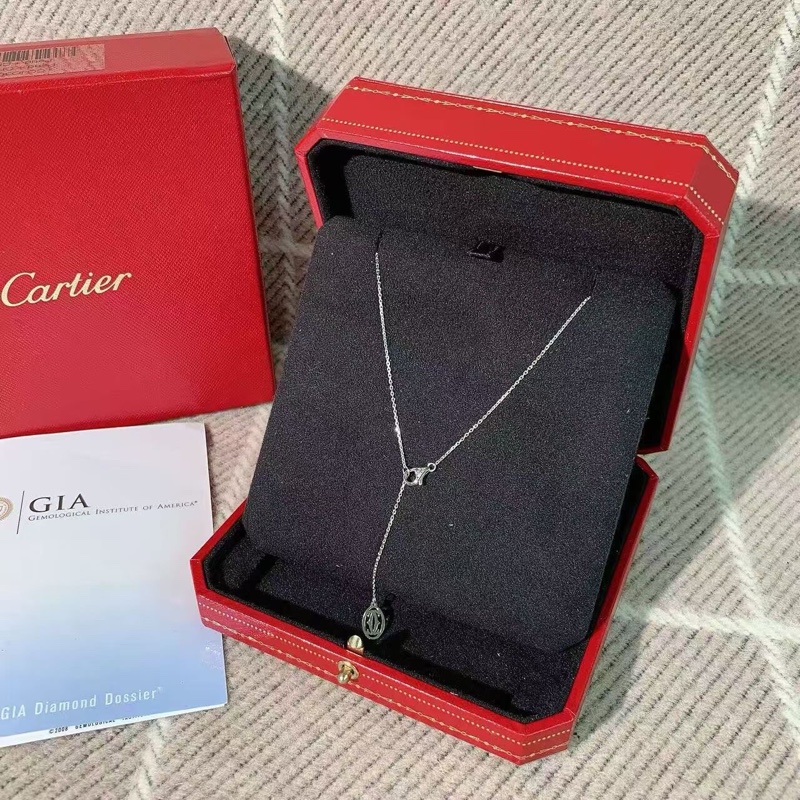 Cartier卡地亞0.7克拉鑽石牛頭款項鍊，主鑽0.71，G色，VS2-1