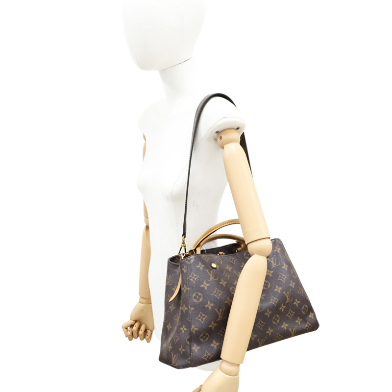 棕色 原花帆布 Montaigne MM 兩用包【LOUIS VUITTON LV 路易威登】 M41056-6