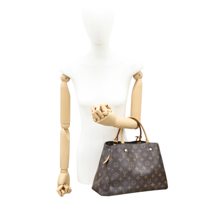 棕色 原花帆布 Montaigne MM 兩用包【LOUIS VUITTON LV 路易威登】 M41056-7