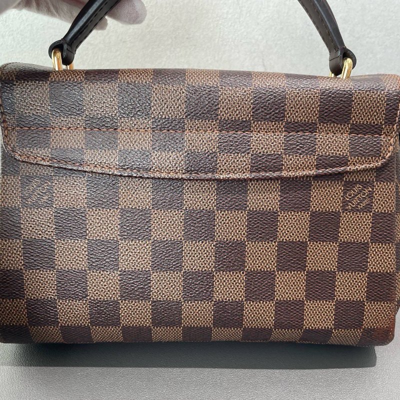 芯片款 路易威登/Louis Vuitton CROISETTE 棕棋盤格流蘇郵差包-7