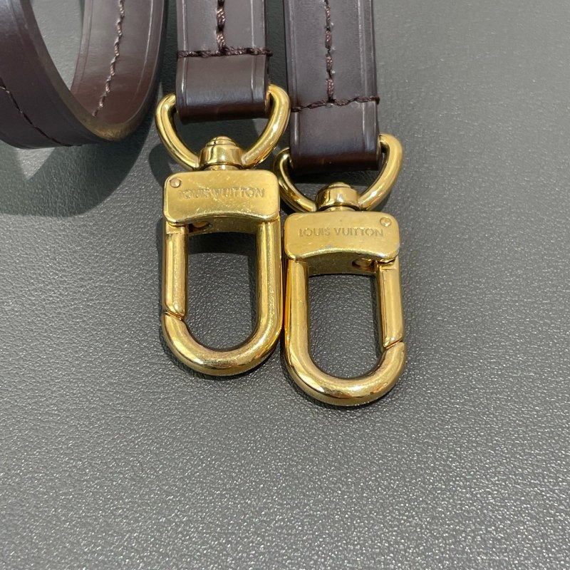 芯片款 路易威登/Louis Vuitton CROISETTE 棕棋盤格流蘇郵差包-13