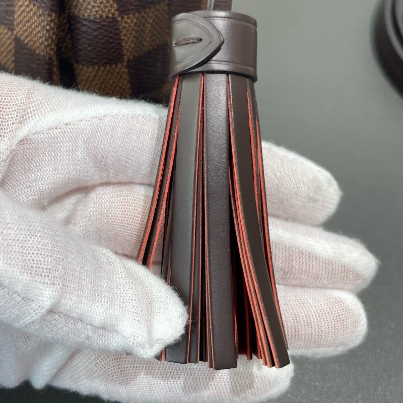 芯片款 路易威登/Louis Vuitton CROISETTE 棕棋盤格流蘇郵差包-14