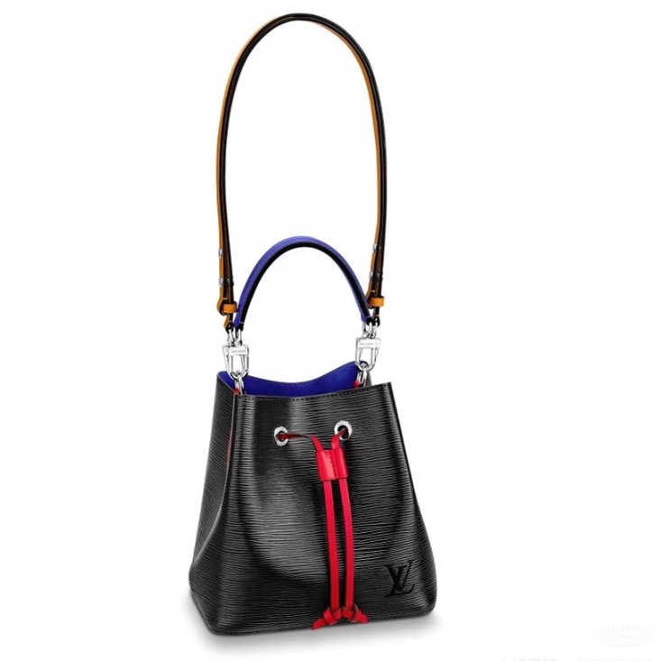 Louis Vuitton 質感上線99新NEW路易威登拼色水波紋水桶BB 手提斜挎單肩包-7