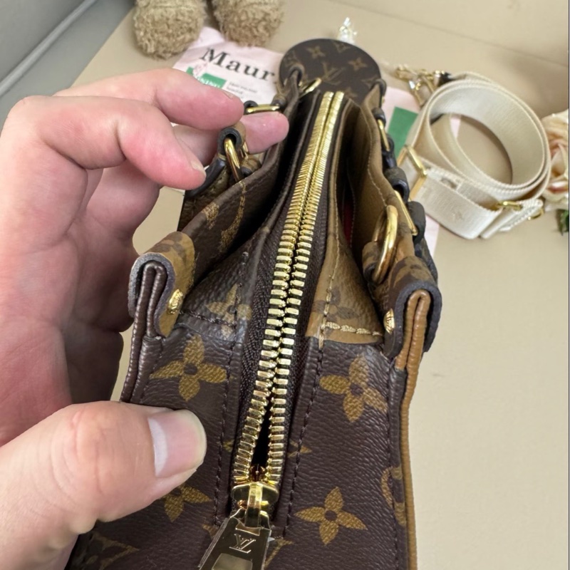 全新🧡帶票 Lv 老花橫版onthego-6