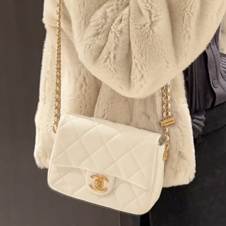 仙氣爆表💯99新✨Chanel香奈兒白金21k珍珠調解扣方胖子單肩斜挎包-2