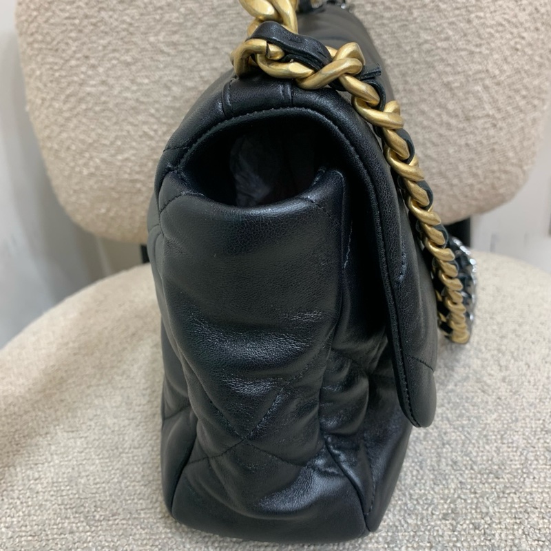 CHANEL香奈兒 黑金19bag 底長30 中號 22年芯片  🈚附件-3
