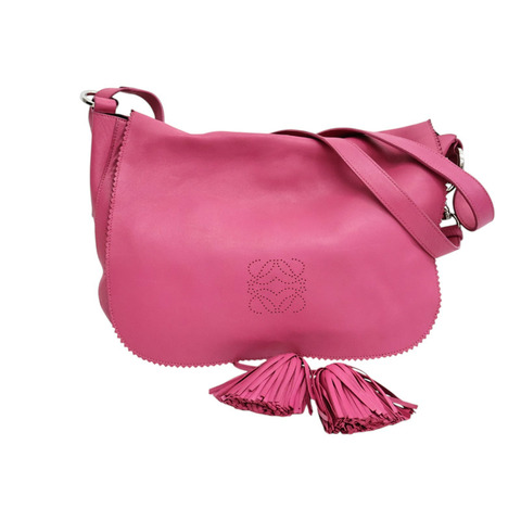粉色羊皮 流蘇 肩背包【LOEWE 羅威】