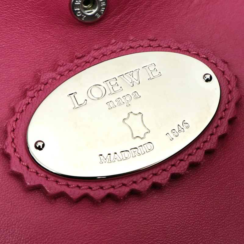 粉色羊皮 流蘇 肩背包【LOEWE 羅威】-4