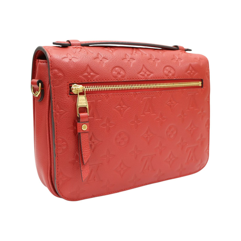 紅色 原花壓紋牛皮 Pochette Metis 兩用包【LOUIS VUITTON LV 路易威登】 M44155-1