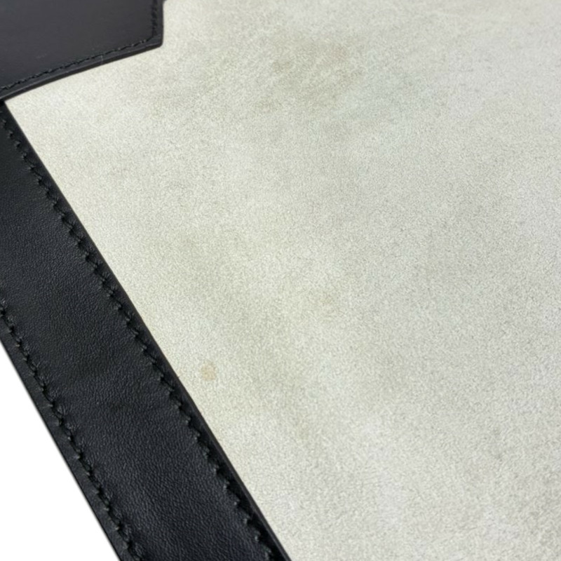 白/黑色 麂皮 牛皮 手提包【GUCCI 古馳】 001 4106-13