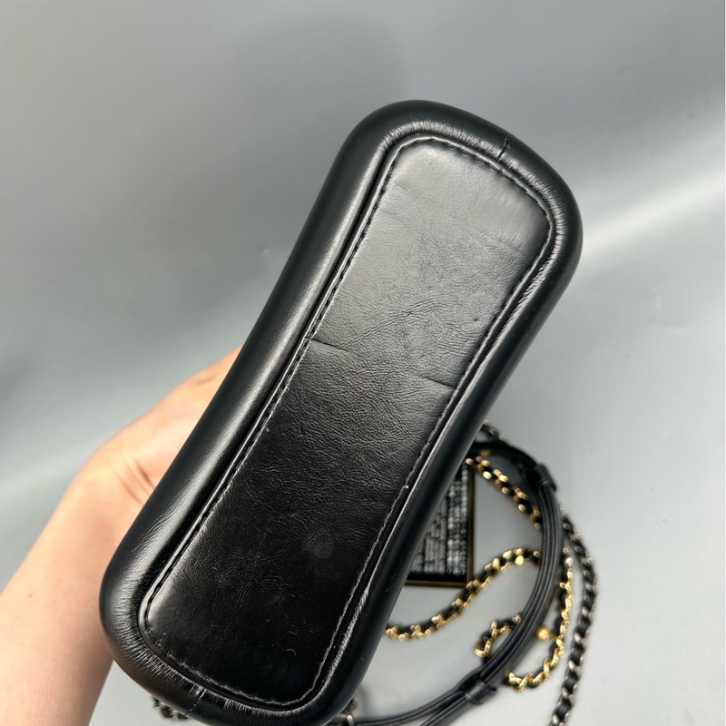 Chanel香奈兒流浪包小號 藍黑拼色 經典菱格紋牛皮  98新 尺寸20×8×16cm 26開-5