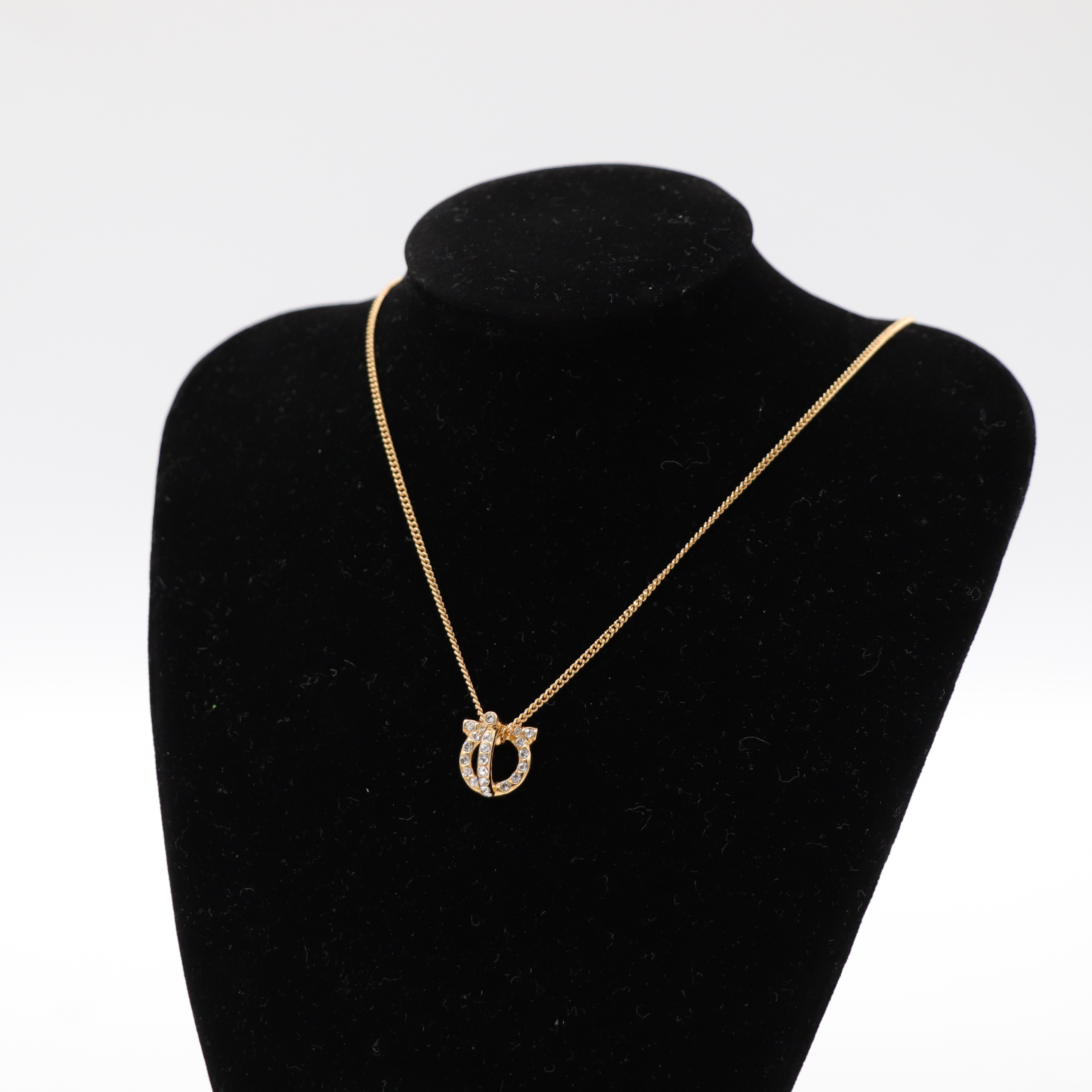 Salvatore Ferragamo 金色 水晶 項鍊-1