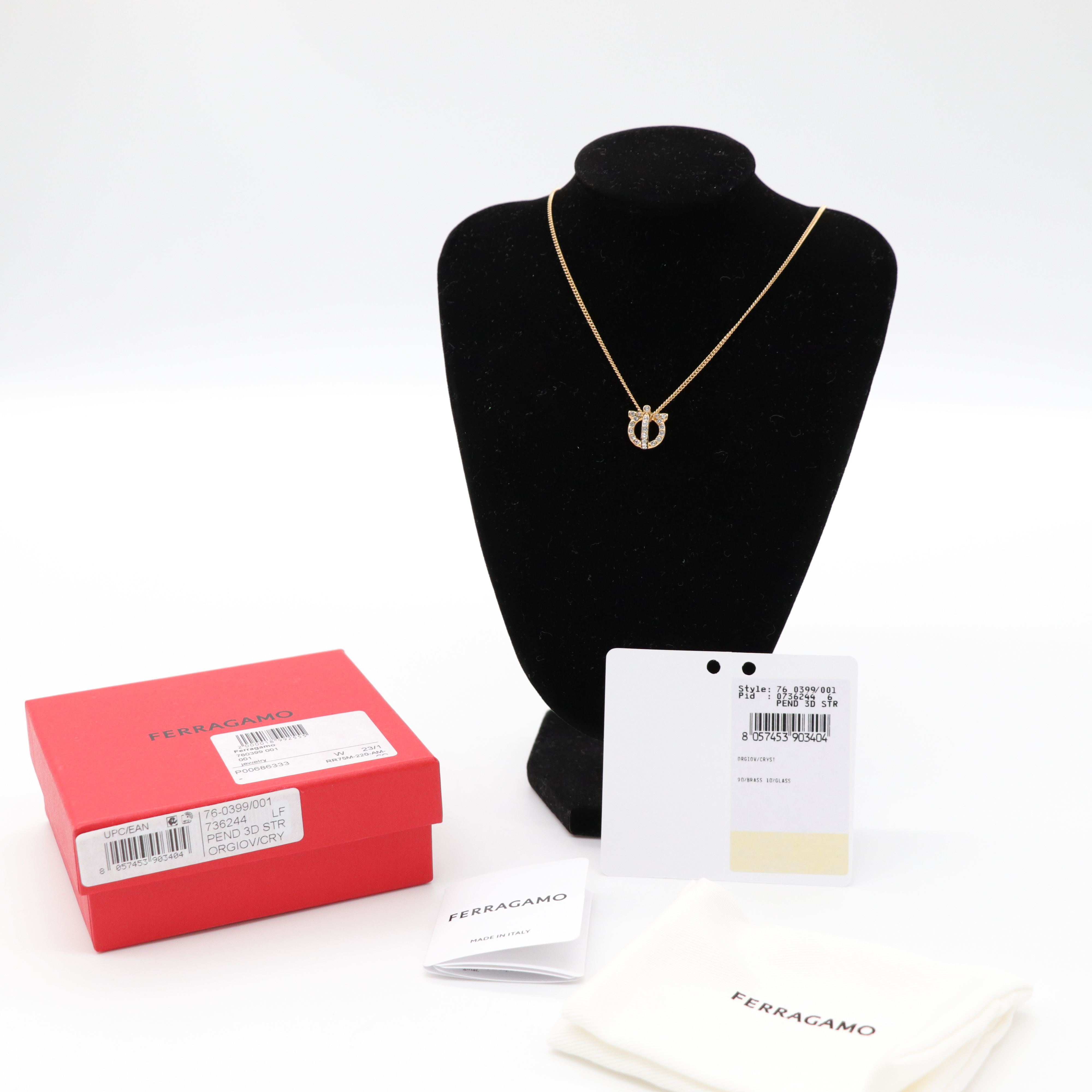 Salvatore Ferragamo 金色 水晶 項鍊-8