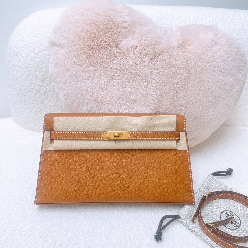 近新 Hermes kelly elan 金棕金釦 K-0