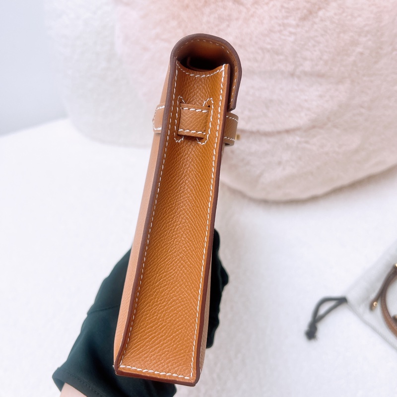 近新 Hermes kelly elan 金棕金釦 K-3