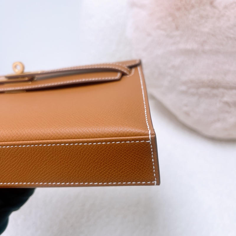 近新 Hermes kelly elan 金棕金釦 K-8