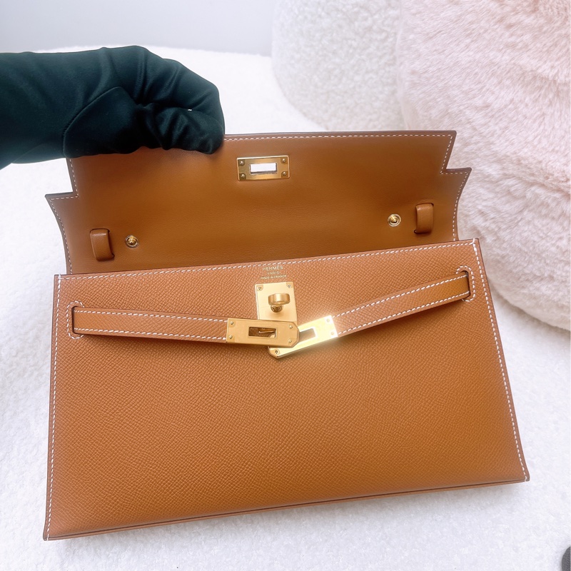 近新 Hermes kelly elan 金棕金釦 K-11