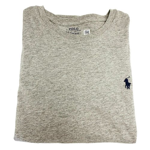 【RALPH LAUREN】POLO刺繡小馬中性長袖薄款T恤上衣(灰色/XL號)-0