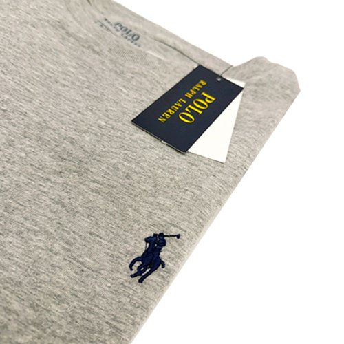 【RALPH LAUREN】POLO刺繡小馬中性長袖薄款T恤上衣(灰色/XL號)-4