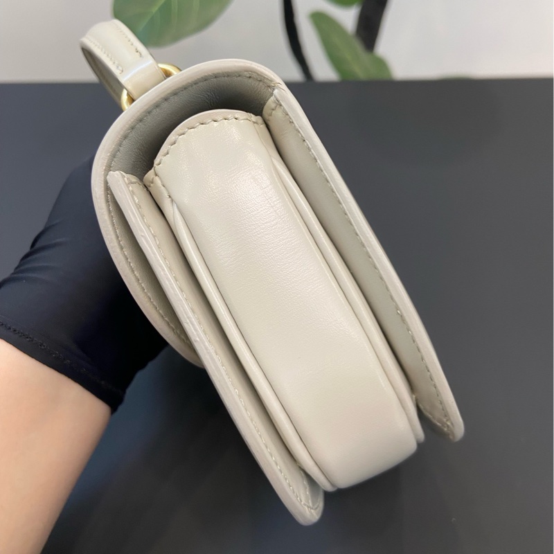 98新 CELINE賽琳 mini Besace系列白金手柄馬鞍包 俏皮又可愛-3