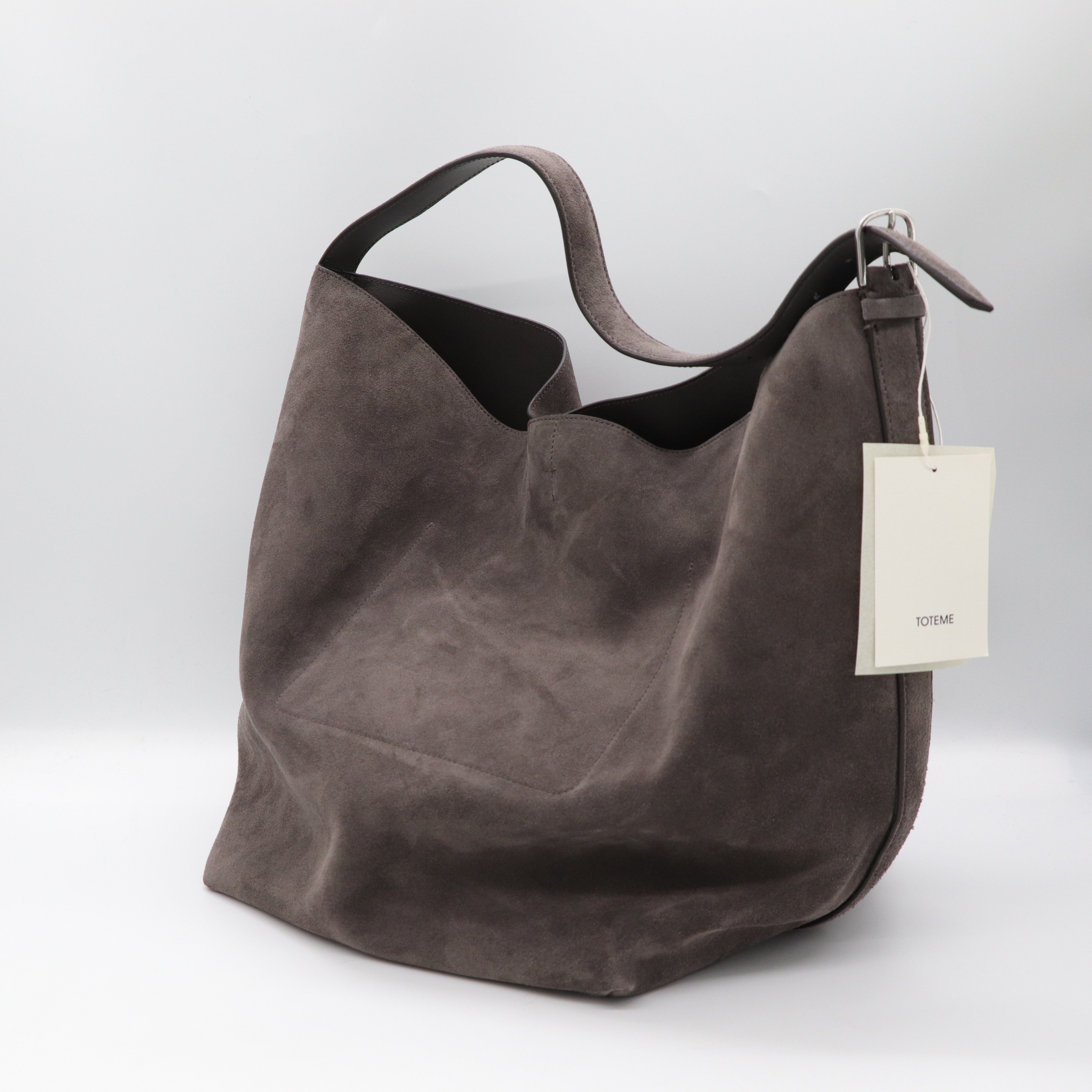 一拎就走✈️Toteme Granite 麂皮 Belted Tote 托特包 深咖色-1