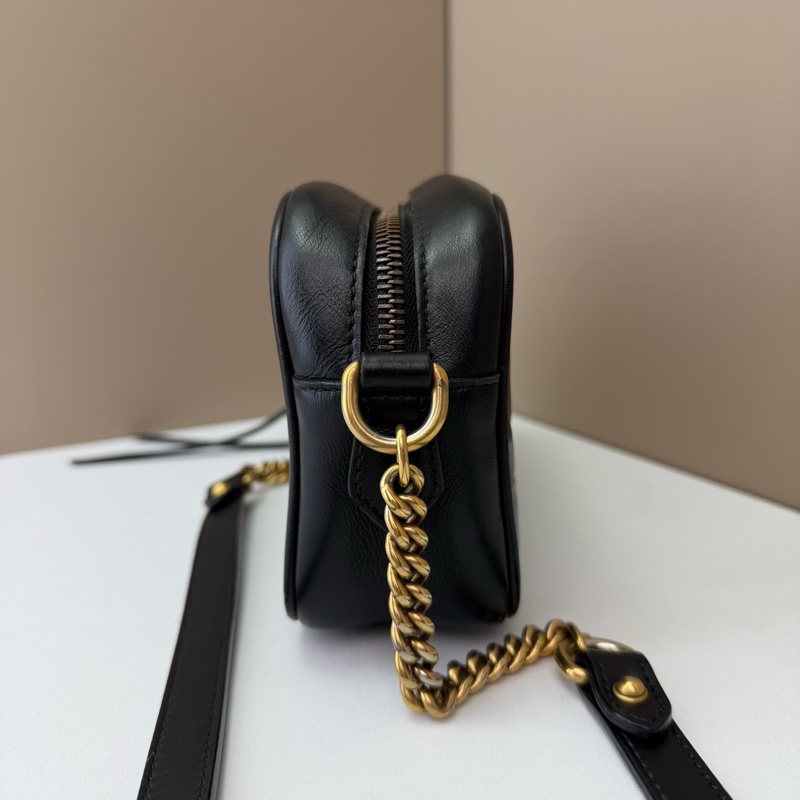 Gucci 古馳馬蒙相機包黑金mini-3