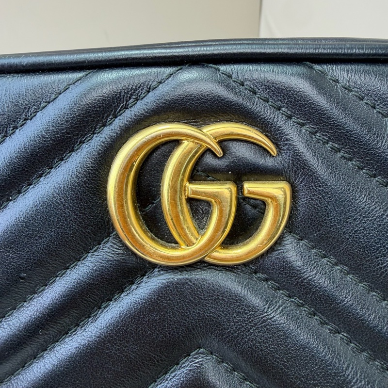Gucci 古馳馬蒙相機包黑金mini-8