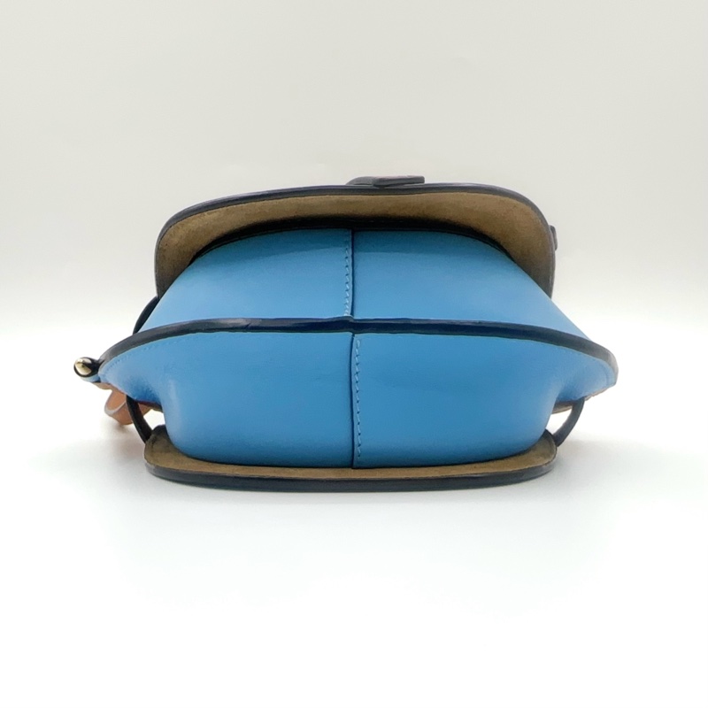 Loewe/羅意威mini 馬鞍包藍棕拼色-4