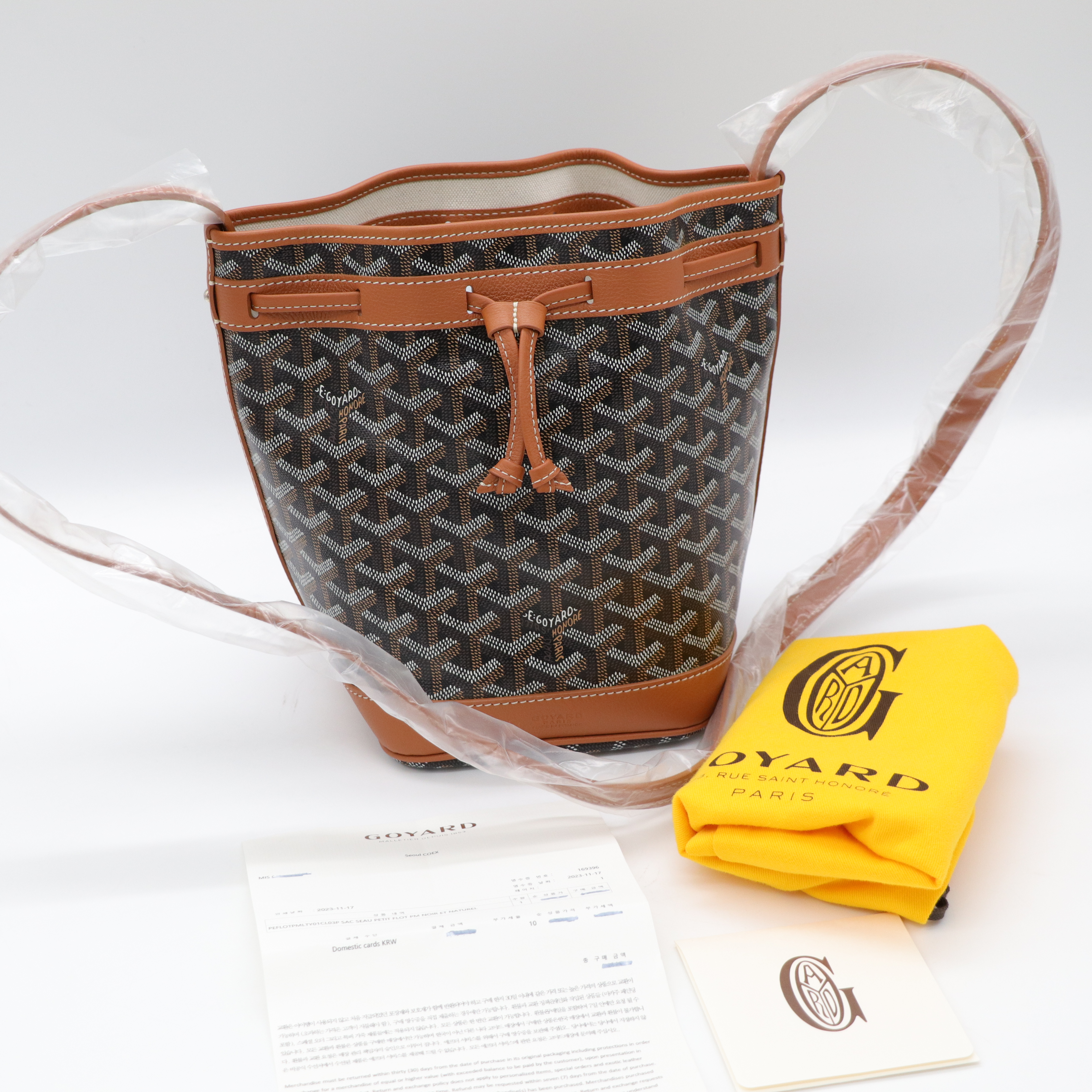 Goyard 戈雅 PEFLOT 棕色 束繩水桶包-1