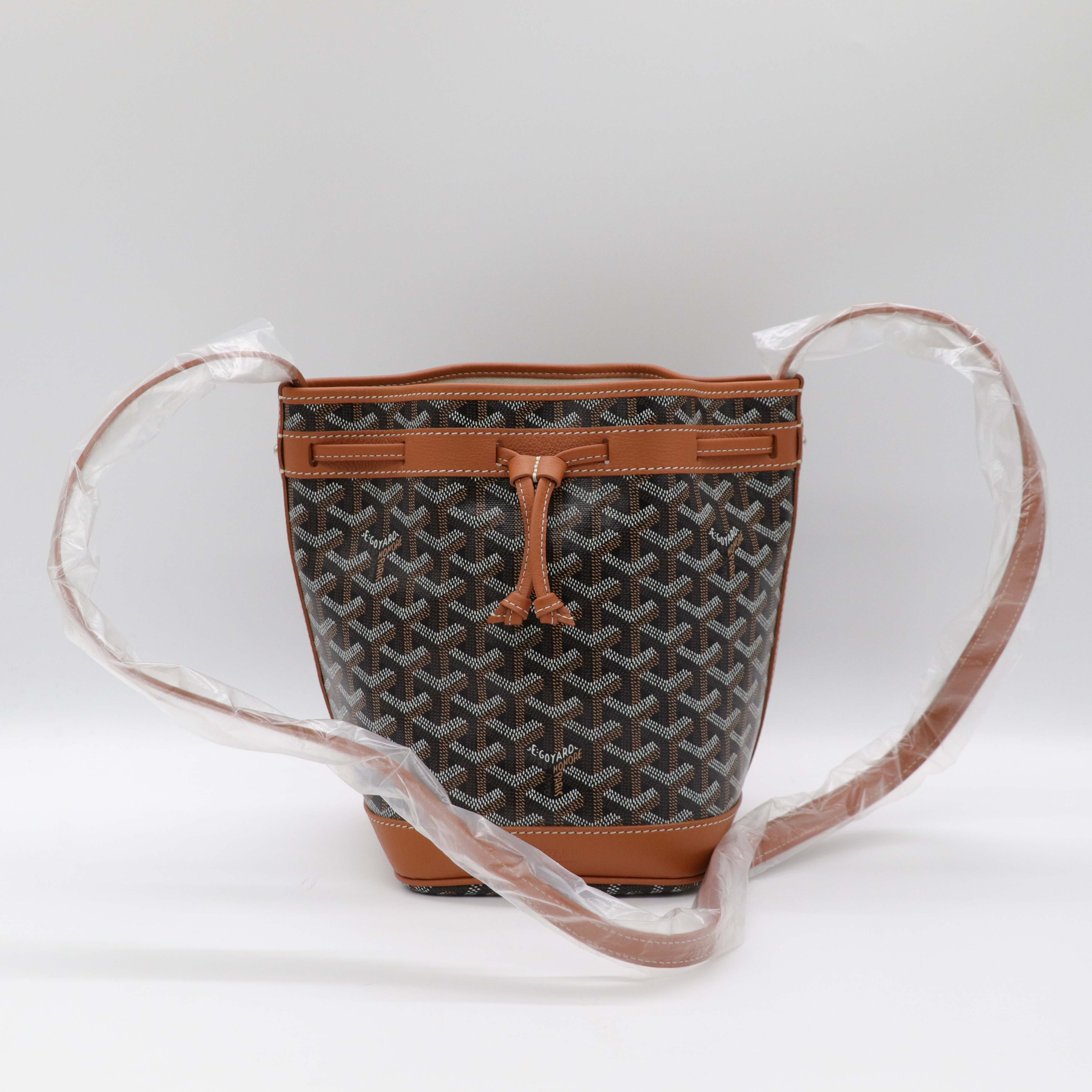 Goyard 戈雅 PEFLOT 棕色 束繩水桶包-2