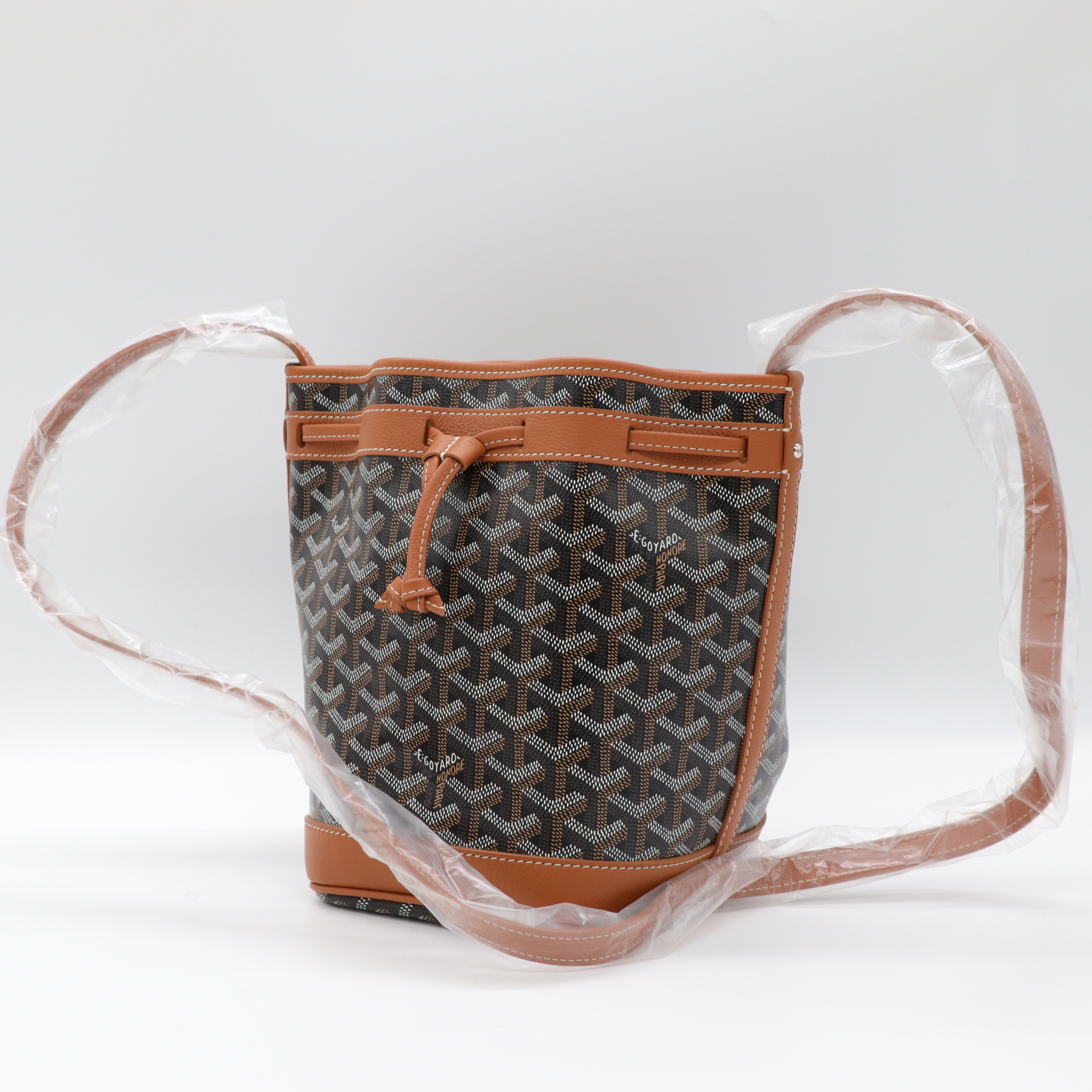 Goyard 戈雅 PEFLOT 棕色 束繩水桶包-3