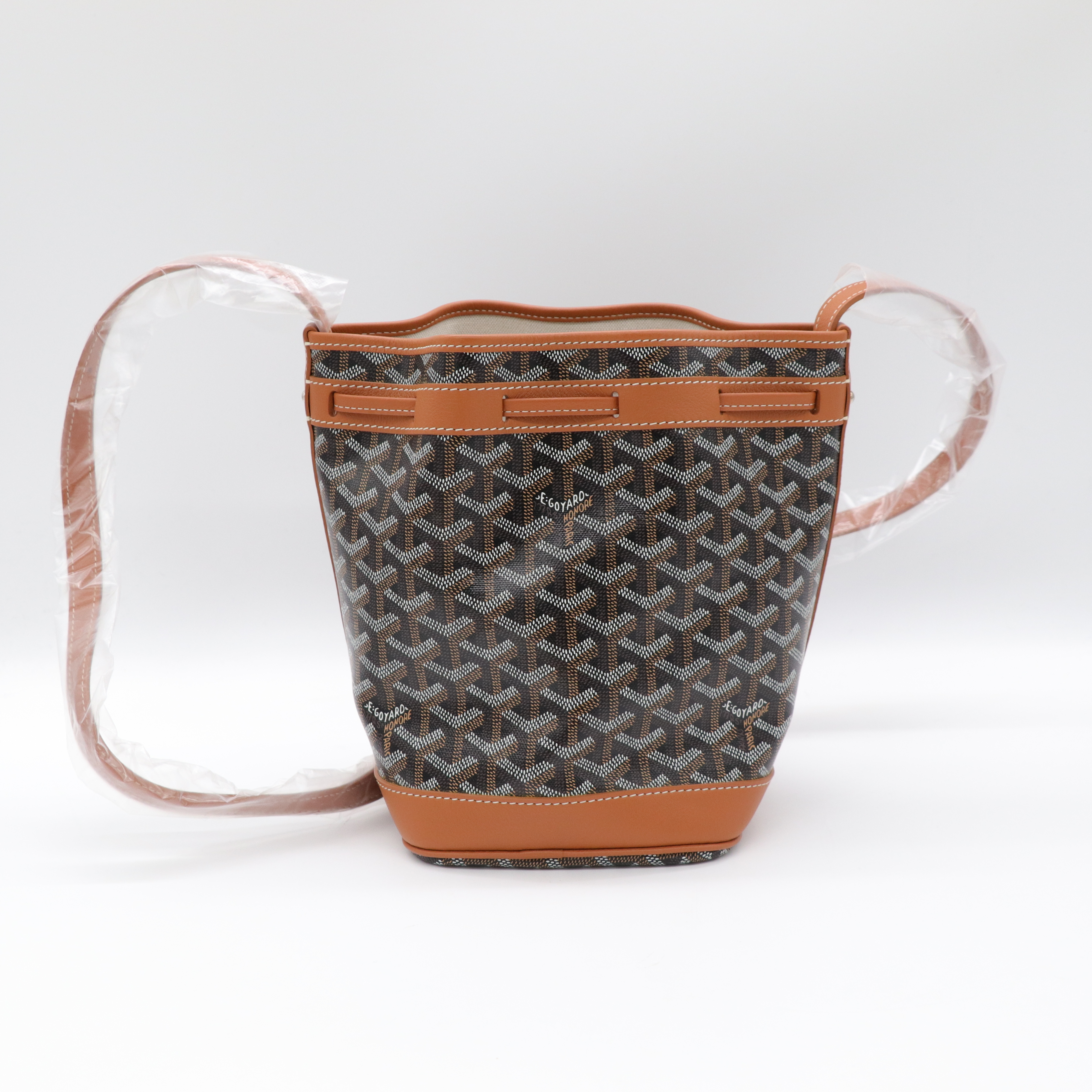 Goyard 戈雅 PEFLOT 棕色 束繩水桶包-5