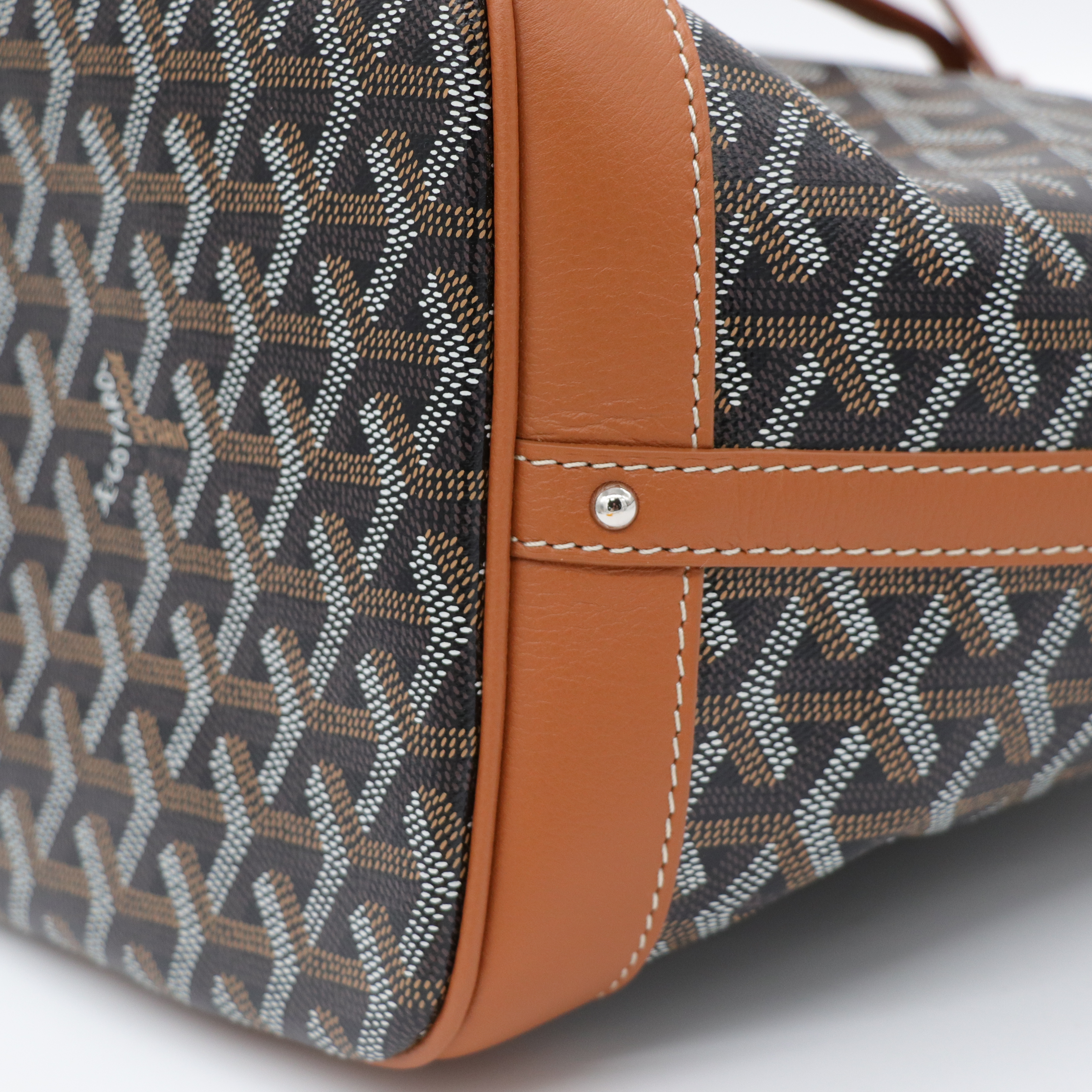 Goyard 戈雅 PEFLOT 棕色 束繩水桶包-8