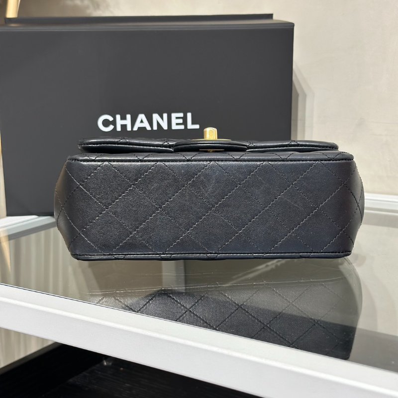 CHANEL 山茶花調節釦羊皮口蓋包 CF20 - 黑金-3