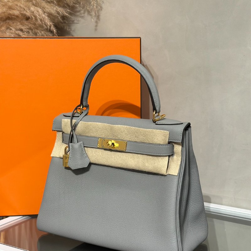HERMES Kelly 28 - 海鷗灰 W-3