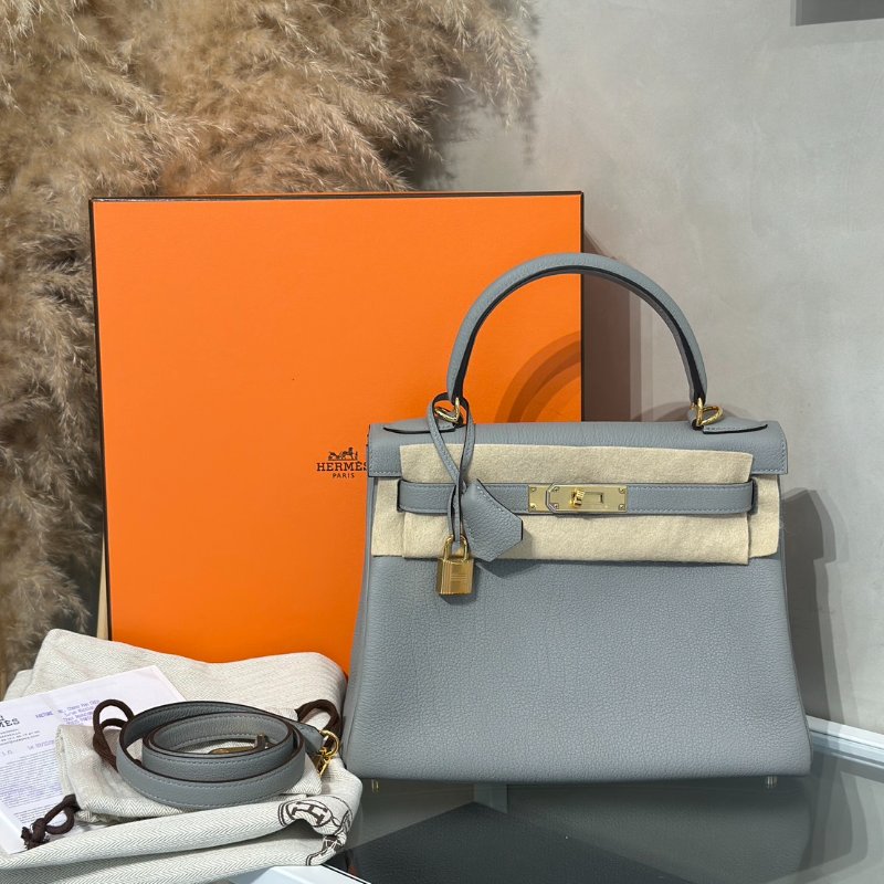 HERMES Kelly 28 - 海鷗灰 W-8