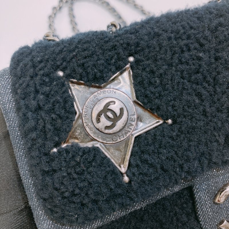 TW4826 Chanel 香奈兒 羊絨面 經典翻蓋包包 Classic Flap Bag Small Shearling Blue Denim x PHW-10