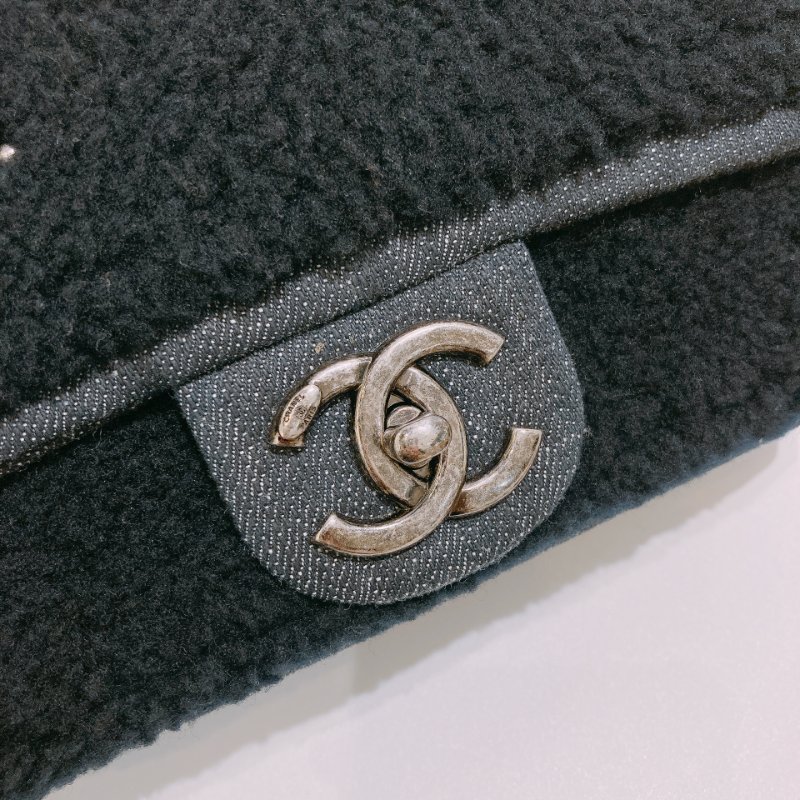 TW4826 Chanel 香奈兒 羊絨面 經典翻蓋包包 Classic Flap Bag Small Shearling Blue Denim x PHW-11