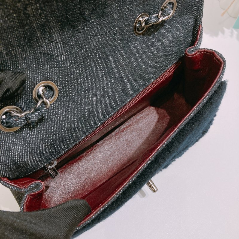 TW4826 Chanel 香奈兒 羊絨面 經典翻蓋包包 Classic Flap Bag Small Shearling Blue Denim x PHW-13