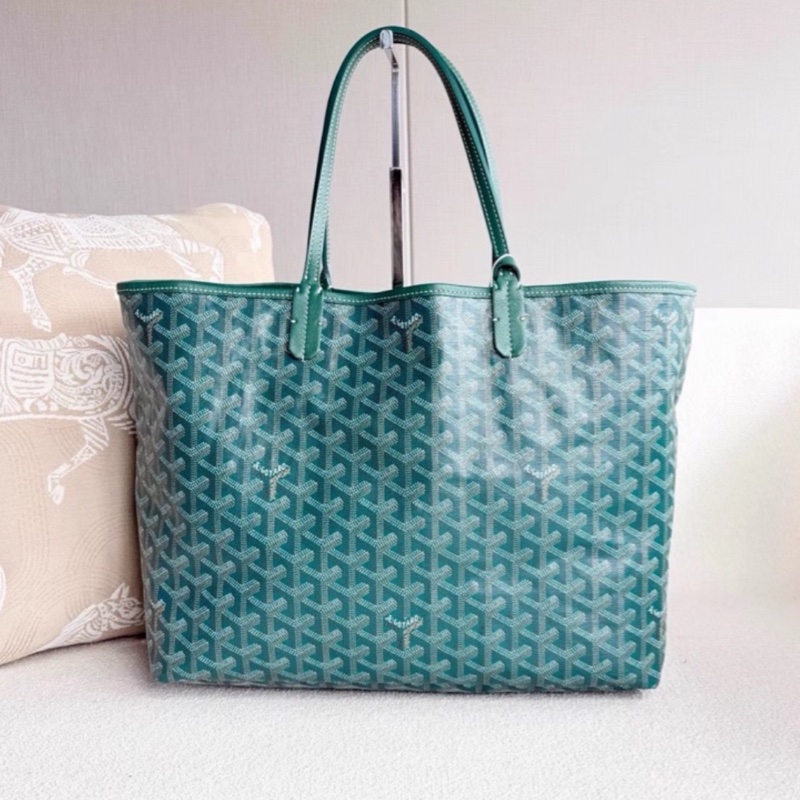 Goyard 超難買TNEW戈雅老花綠色購物袋托特包手提包單肩包-10