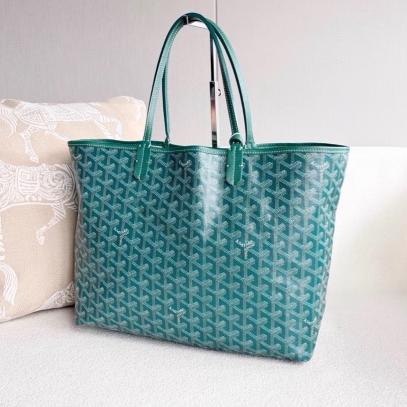 Goyard 超難買TNEW戈雅老花綠色購物袋托特包手提包單肩包-12